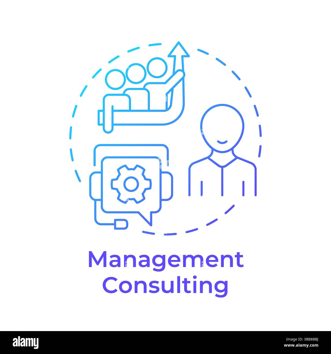 Management consulting blue gradient concept icon Stock Vector