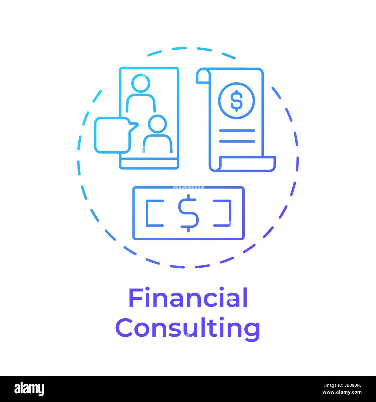 Financial consulting blue gradient concept icon Stock Vector