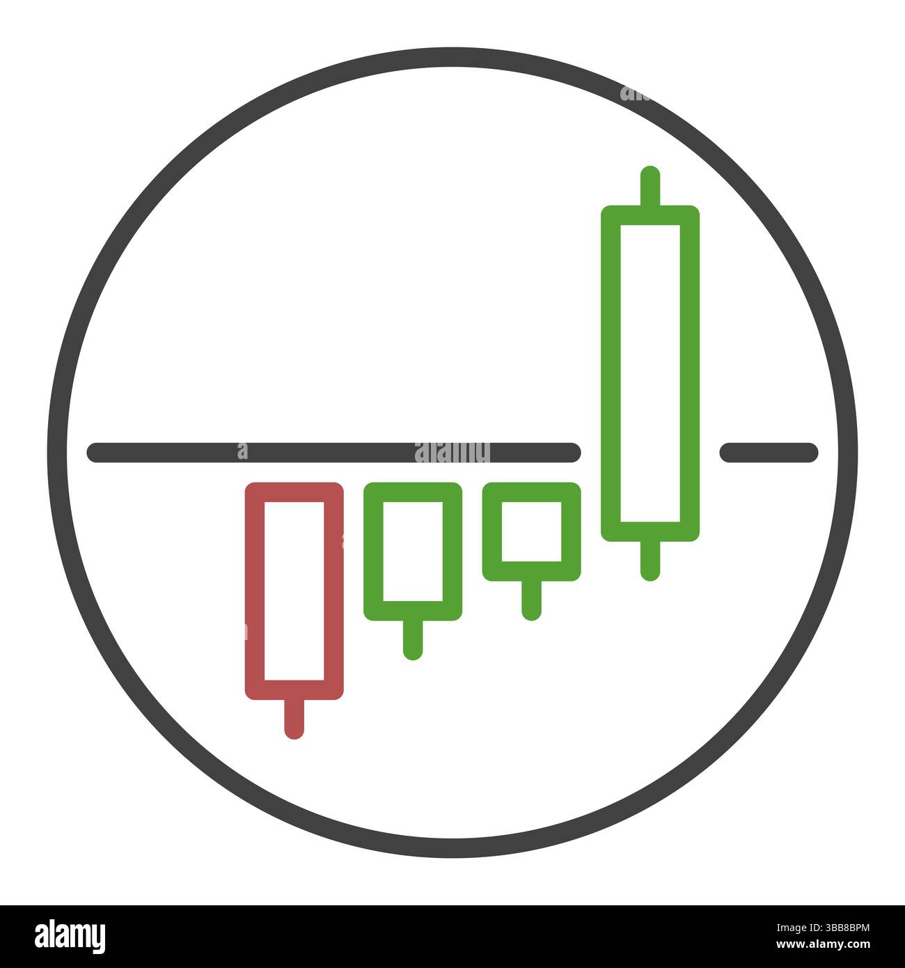 Candlestick Chart Trading vector concept round icon or symbol in ...