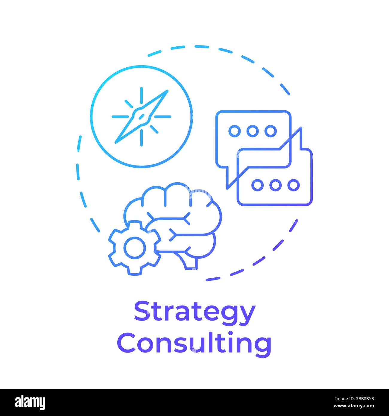 Strategy consulting blue gradient concept icon Stock Vector