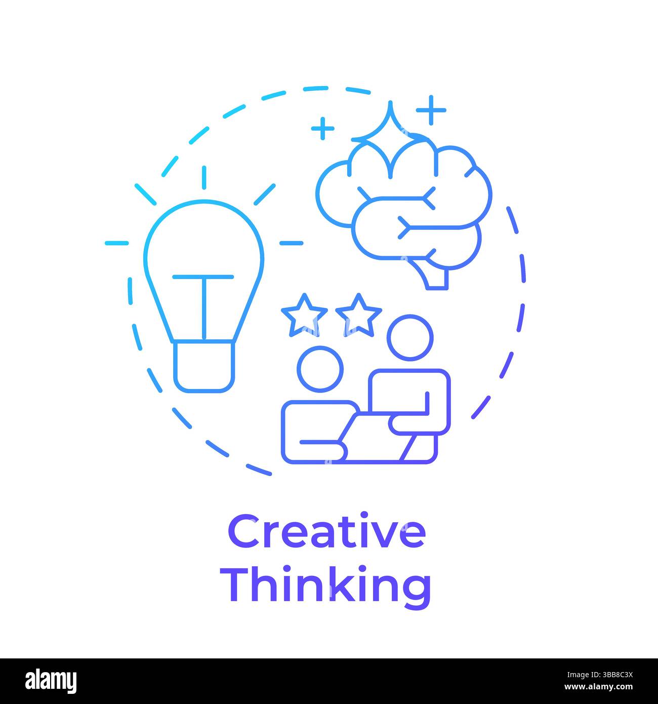 Creative thinking blue gradient concept icon Stock Vector Image & Art ...