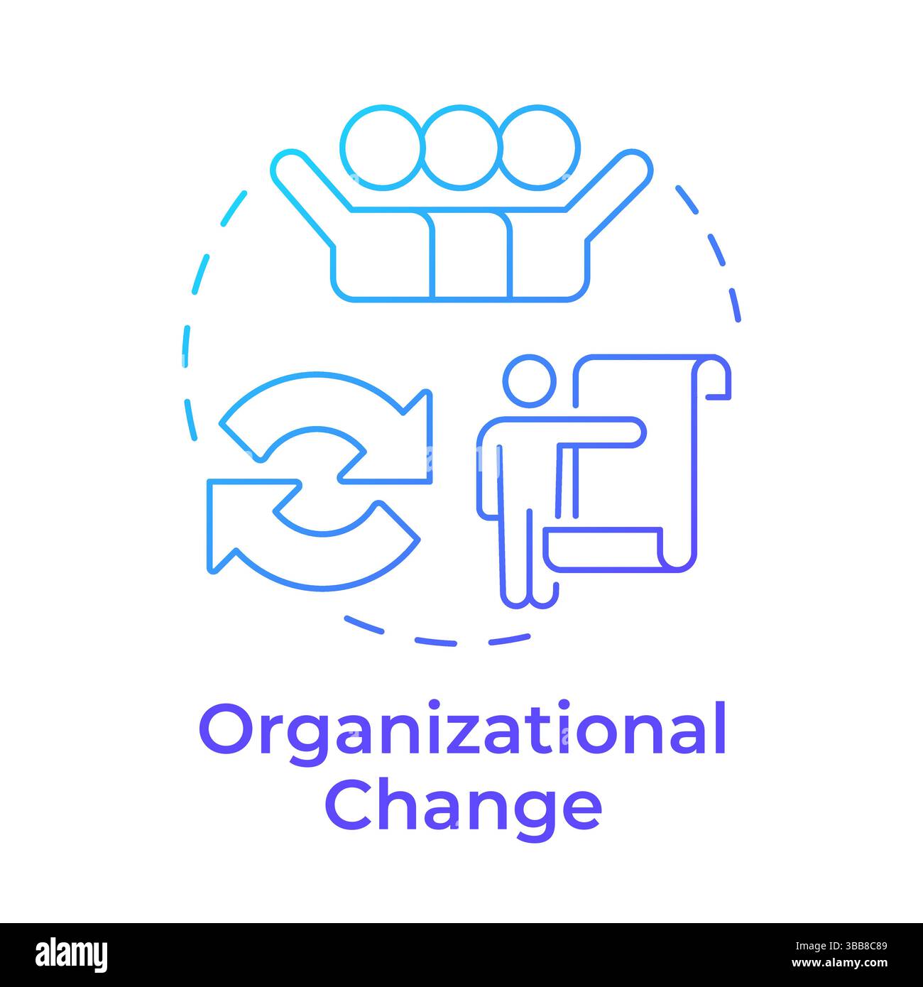 Organizational change blue gradient concept icon Stock Vector