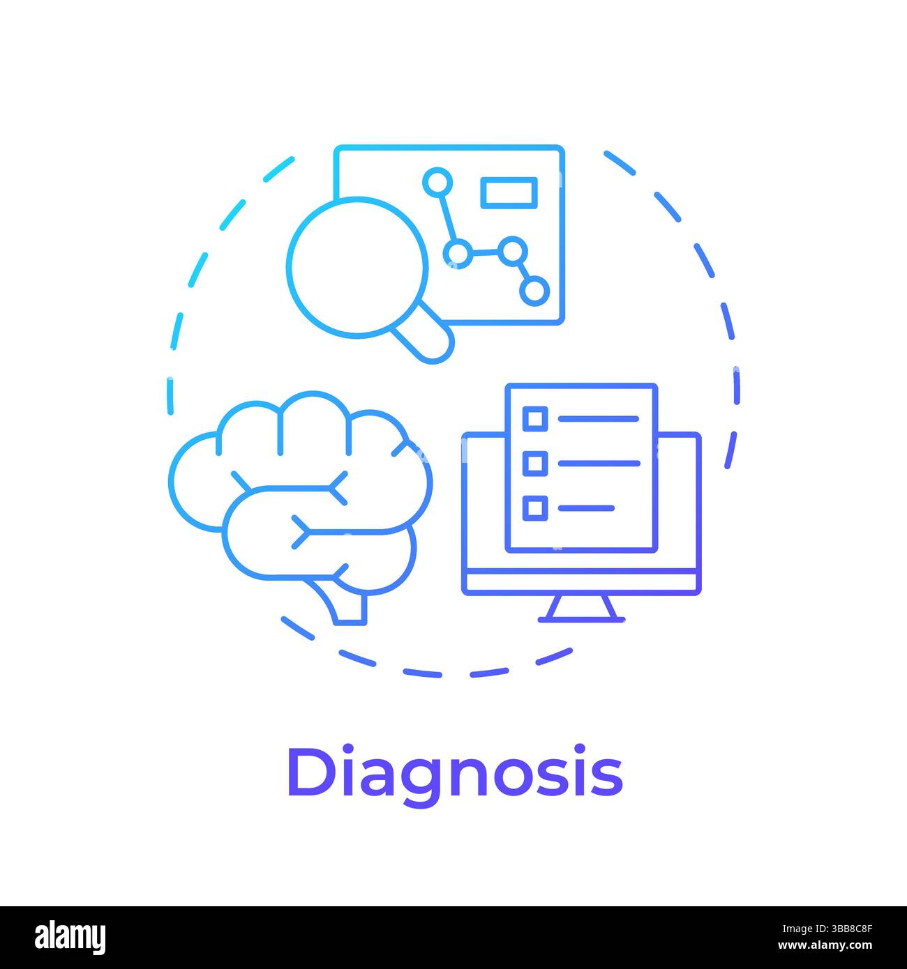 Diagnosis blue gradient concept icon Stock Vector