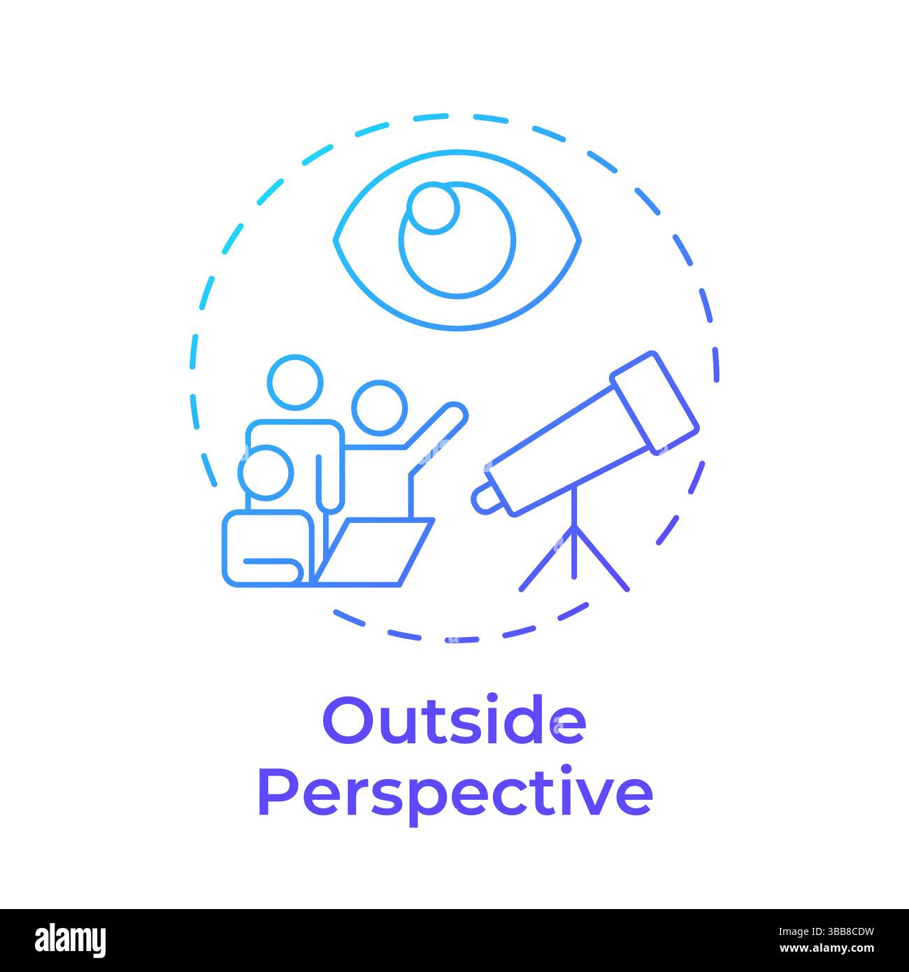 Outside perspective blue gradient concept icon Stock Vector Image & Art ...