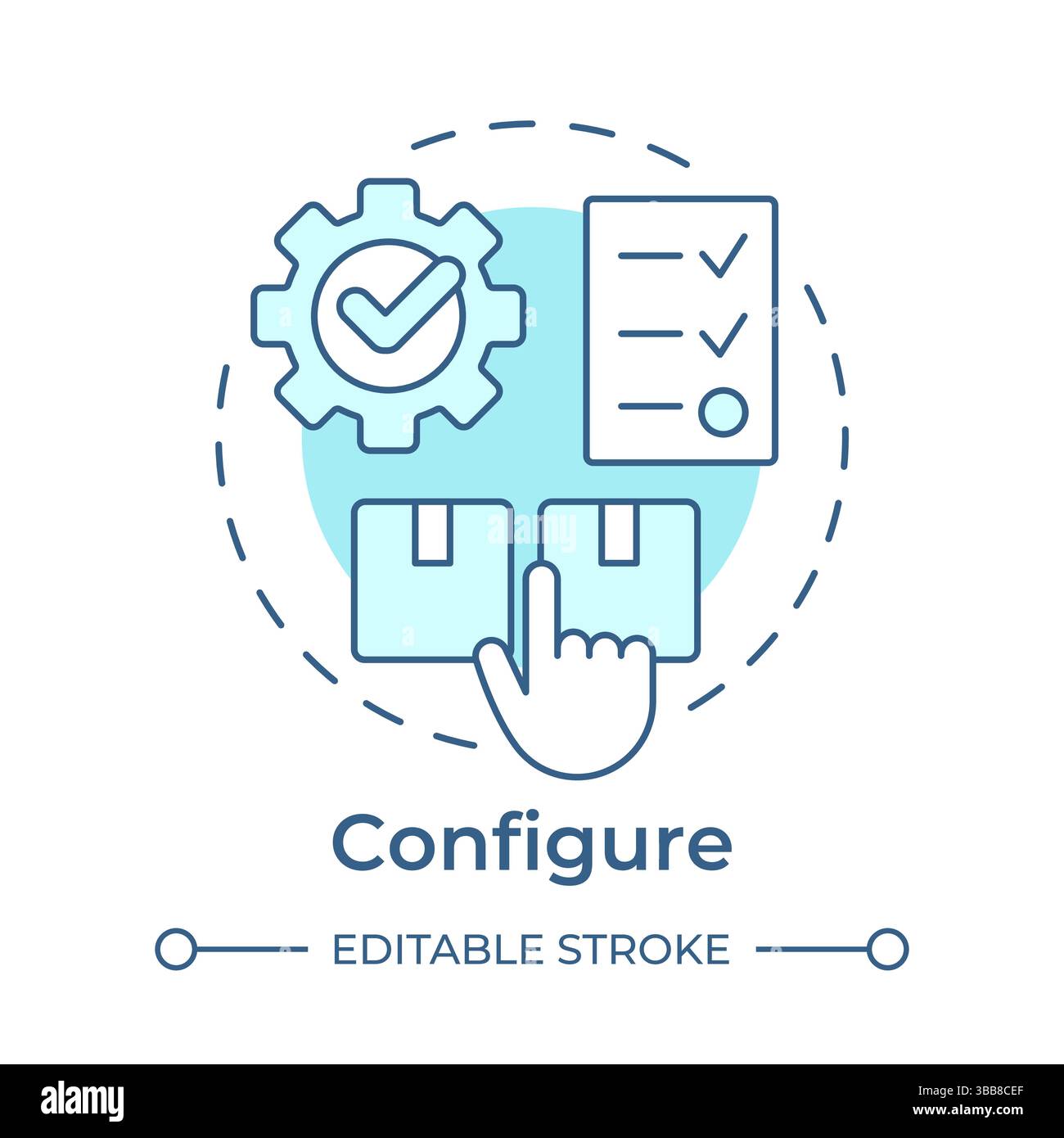 Configure soft blue concept icon Stock Vector