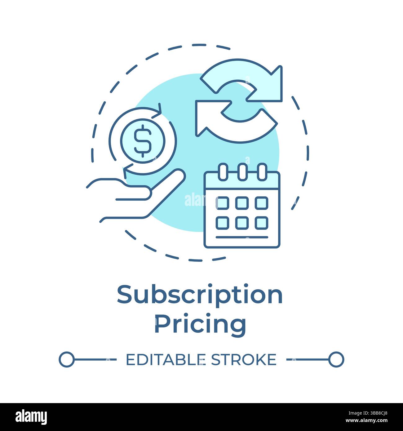 Subscription pricing soft blue concept icon Stock Vector
