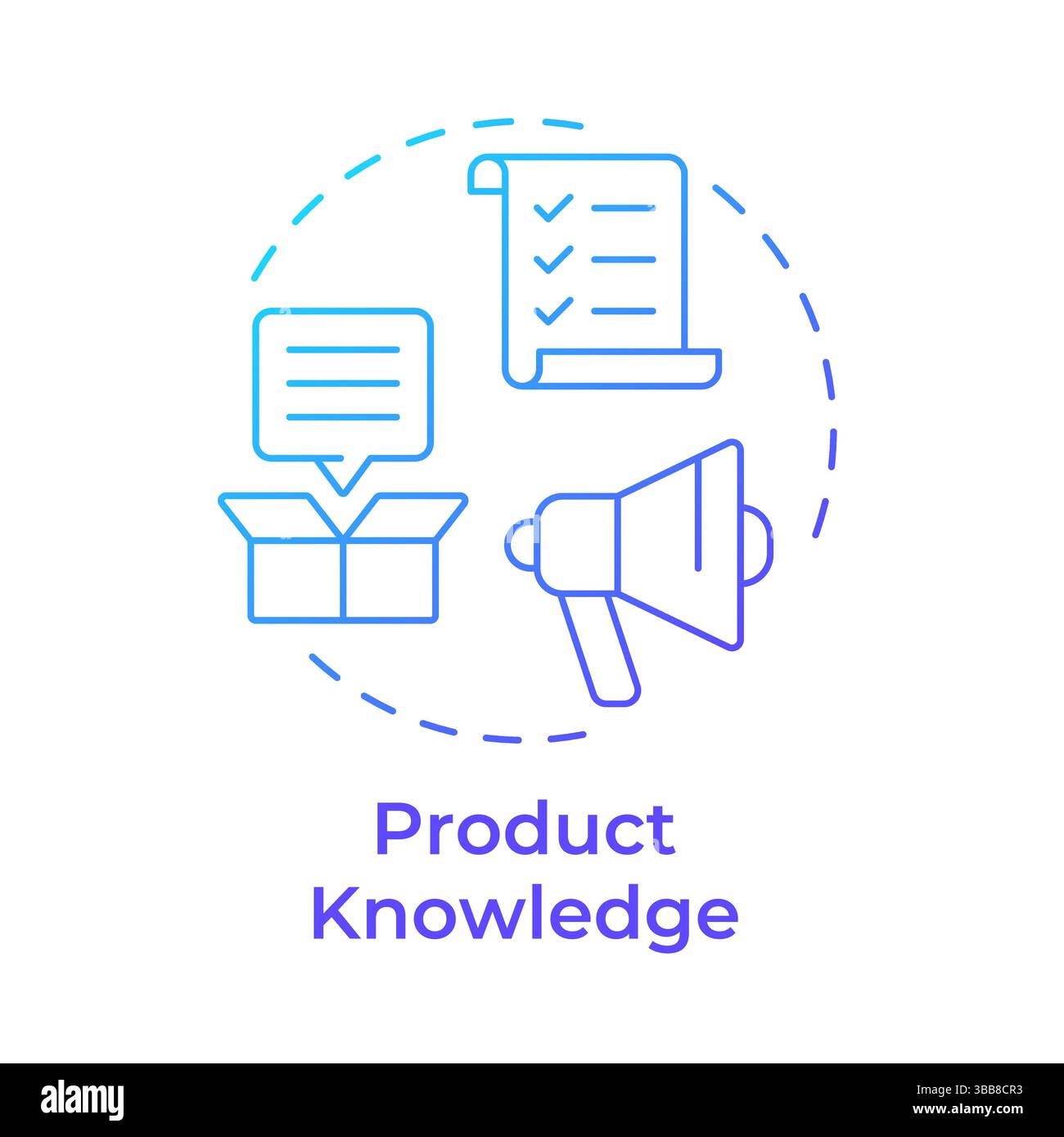 Product knowledge blue gradient concept icon Stock Vector