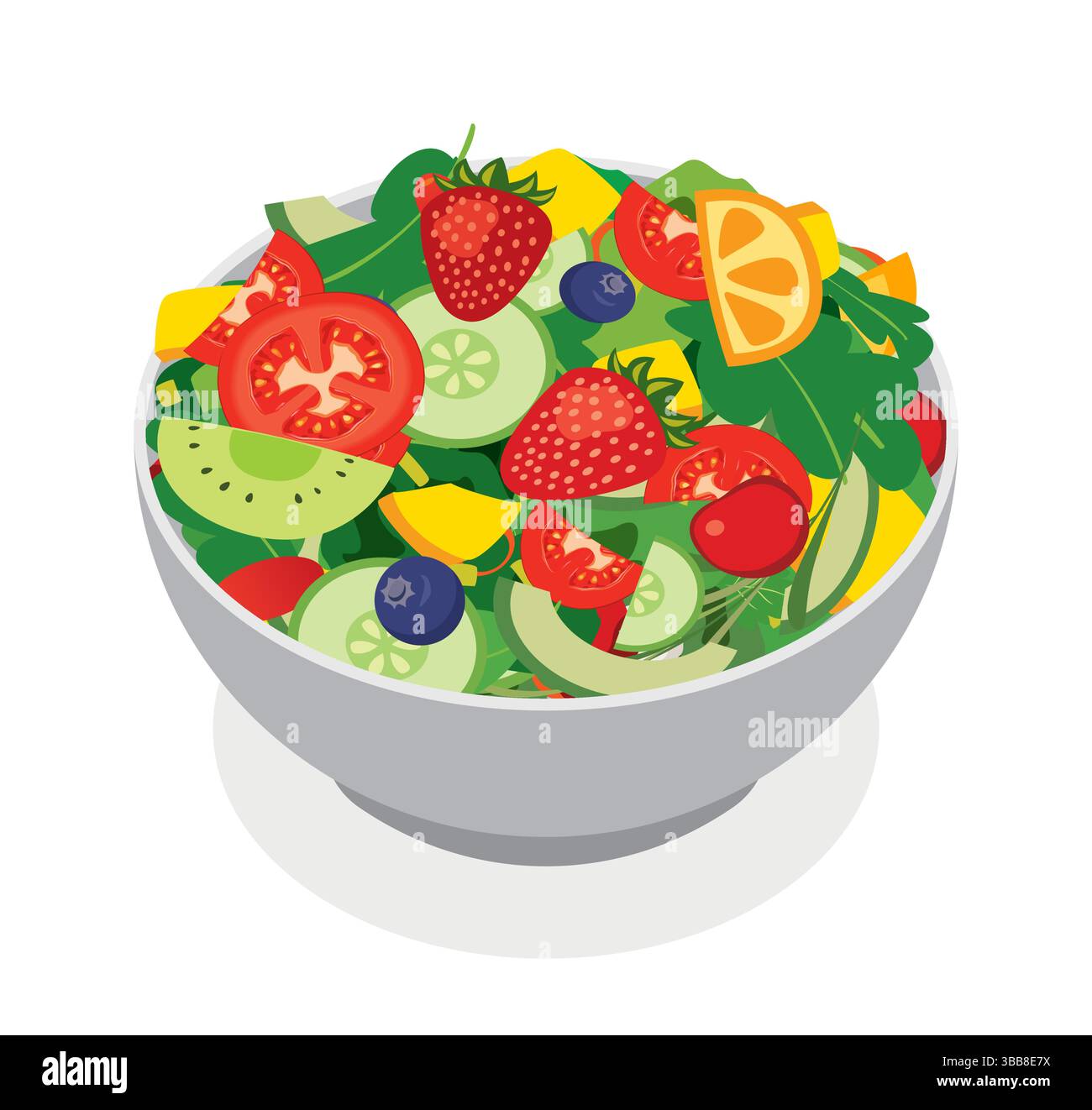 Fruit berry salad mango Stock Vector Images - Alamy