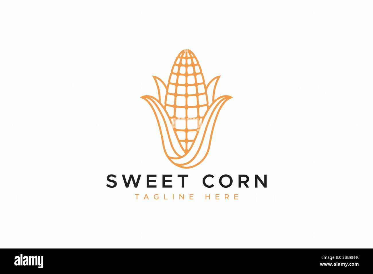 Sweet Corn Minimalist Concept Logo for Organic and Healthy Food Business Product Stock Vector