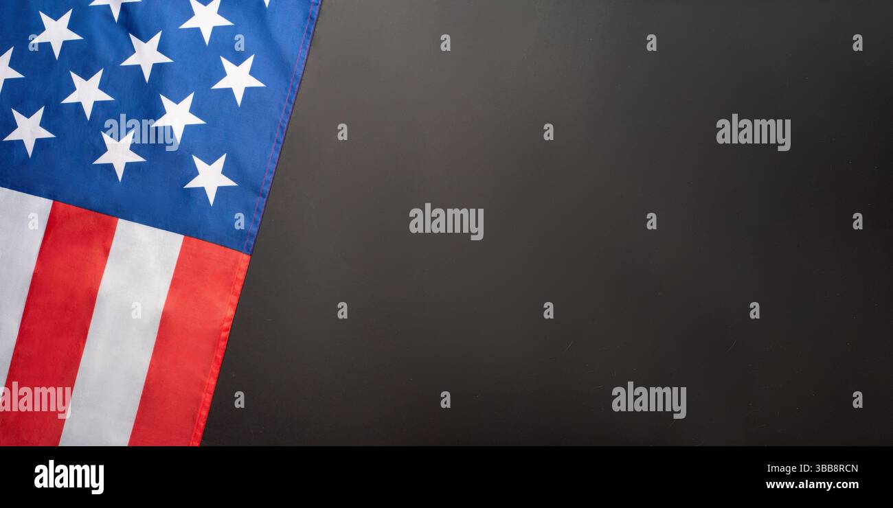Black background with American flag Stock Photo - Alamy