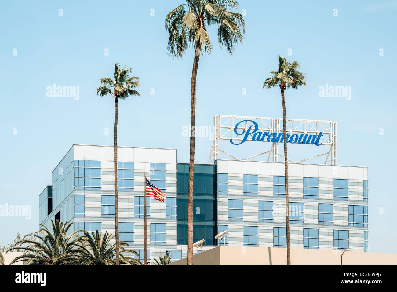 Los Angeles, United States - April 04, 2025 - paramount building at the sunset boulevard of beverly hills Stock Photo