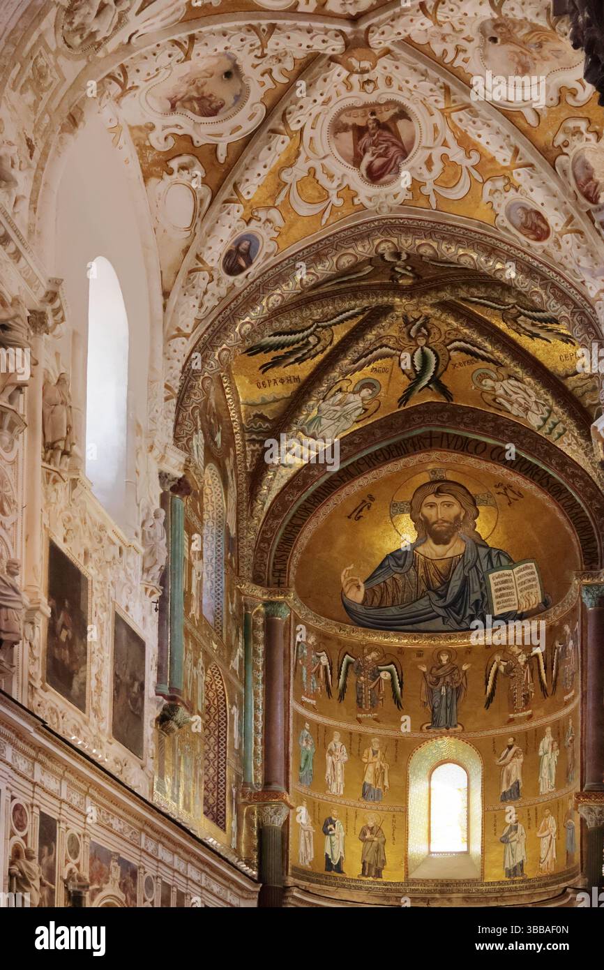 Interior details of Cefalu Cathedral, near Palermo, Sicily Stock Photo ...