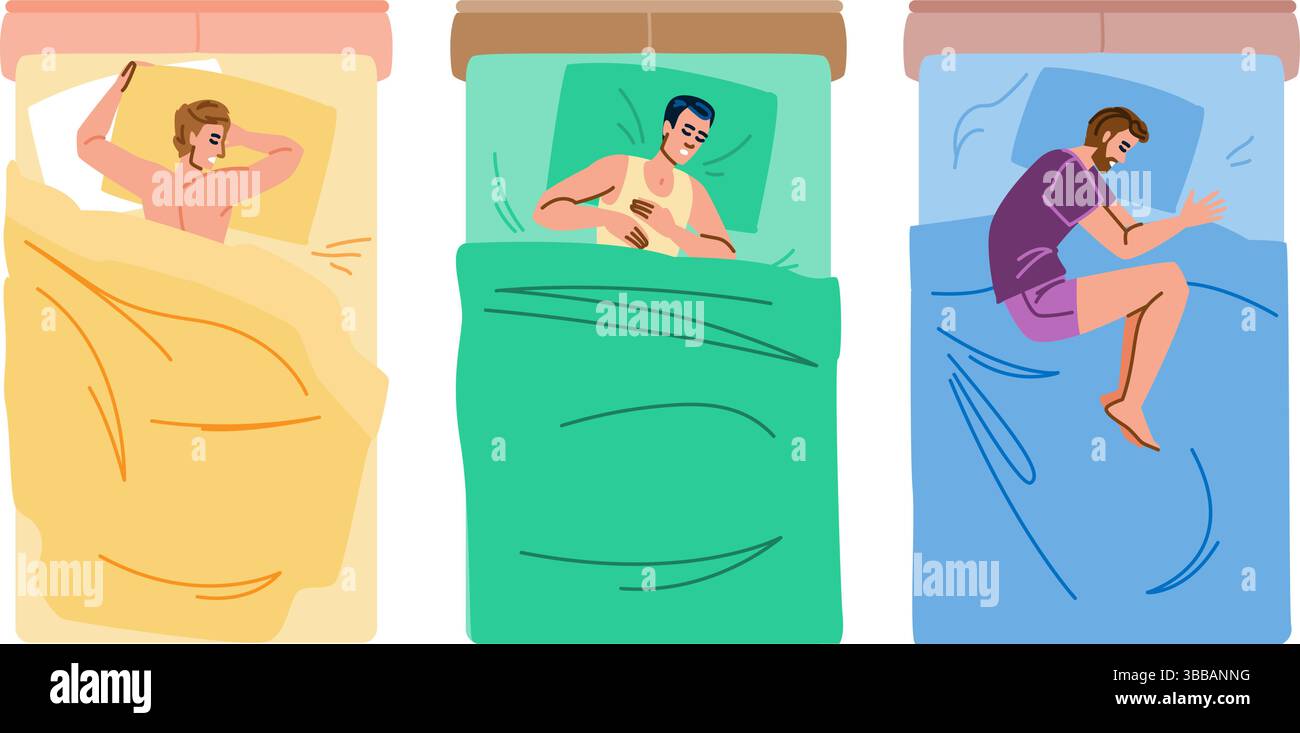Napping Example Stock Image napping man sleep poses vector Stock Vector Image & Art - Alamy