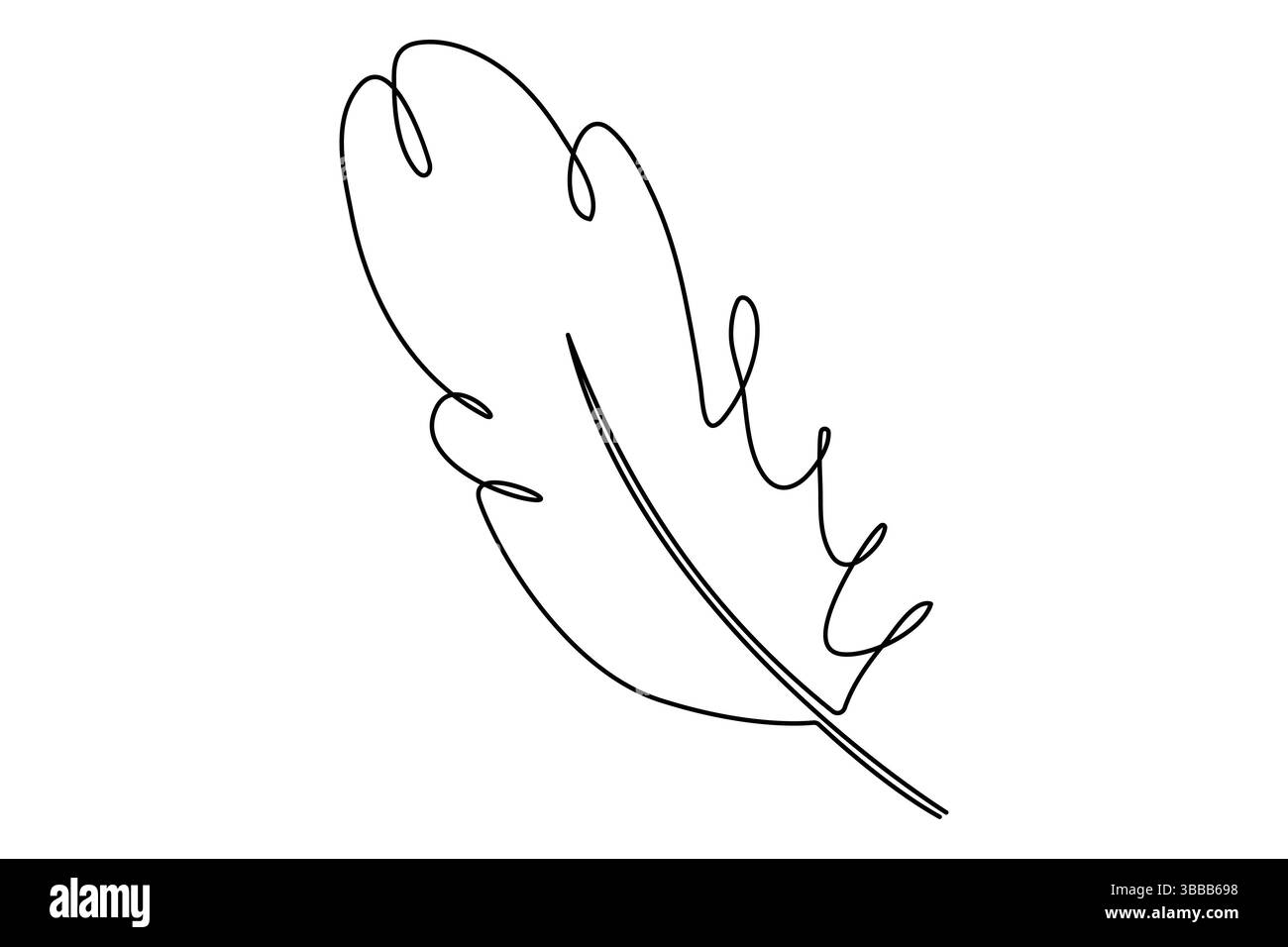 Bird feather continuous one line drawing of bird feather icon Isolated ...