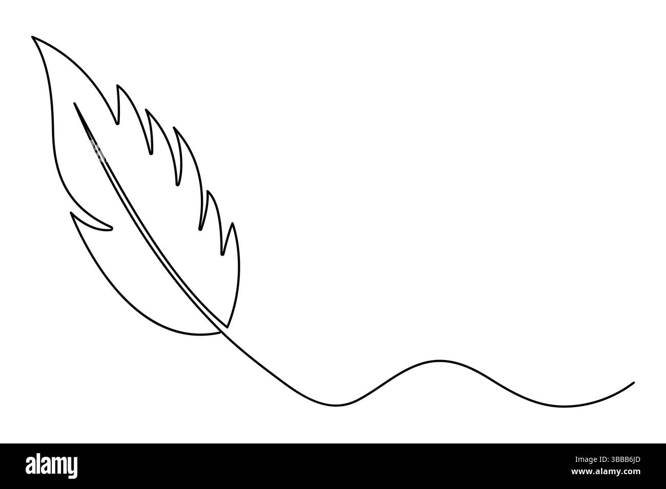 Bird feather continuous one line drawing of bird feather icon Isolated ...