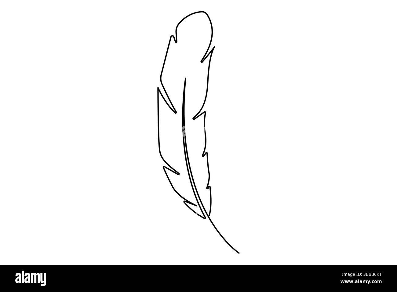 Bird feather continuous one line drawing of bird feather icon Isolated ...