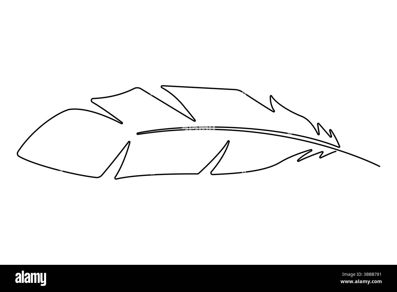 Bird feather continuous one line drawing of bird feather icon Isolated ...