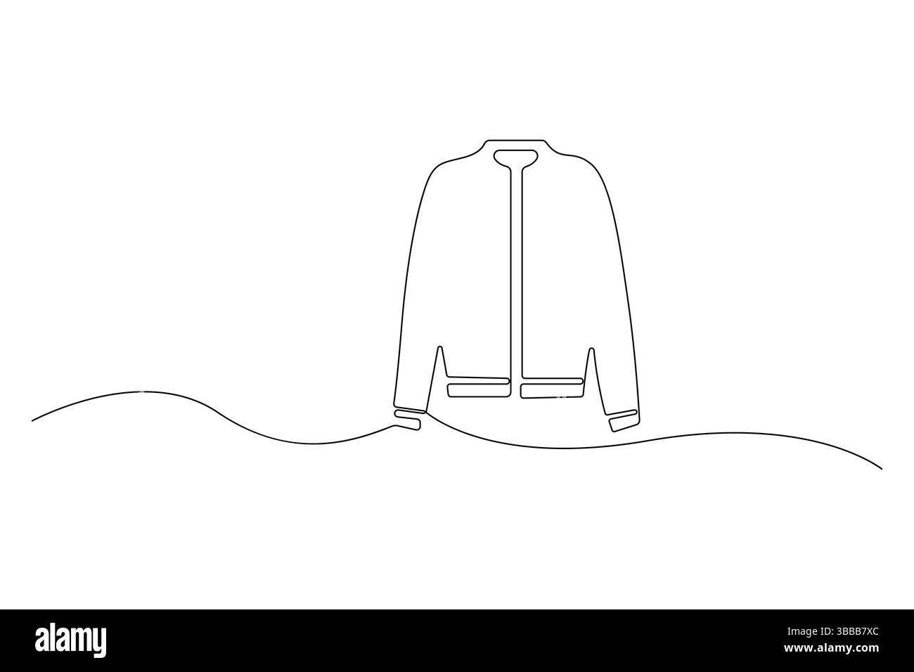 Jacket continuous one line drawing of jacket icon linear design outline ...