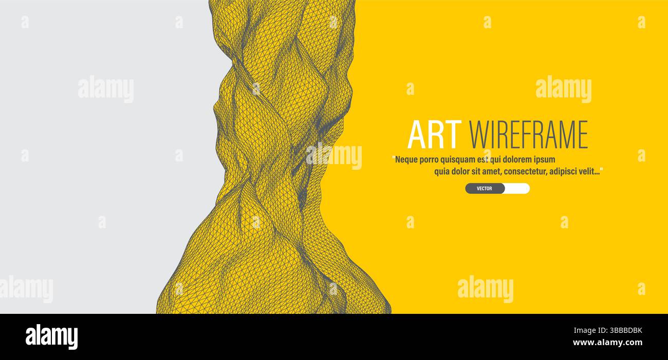 The abstract wave is made in a frame style. Template for science and ...