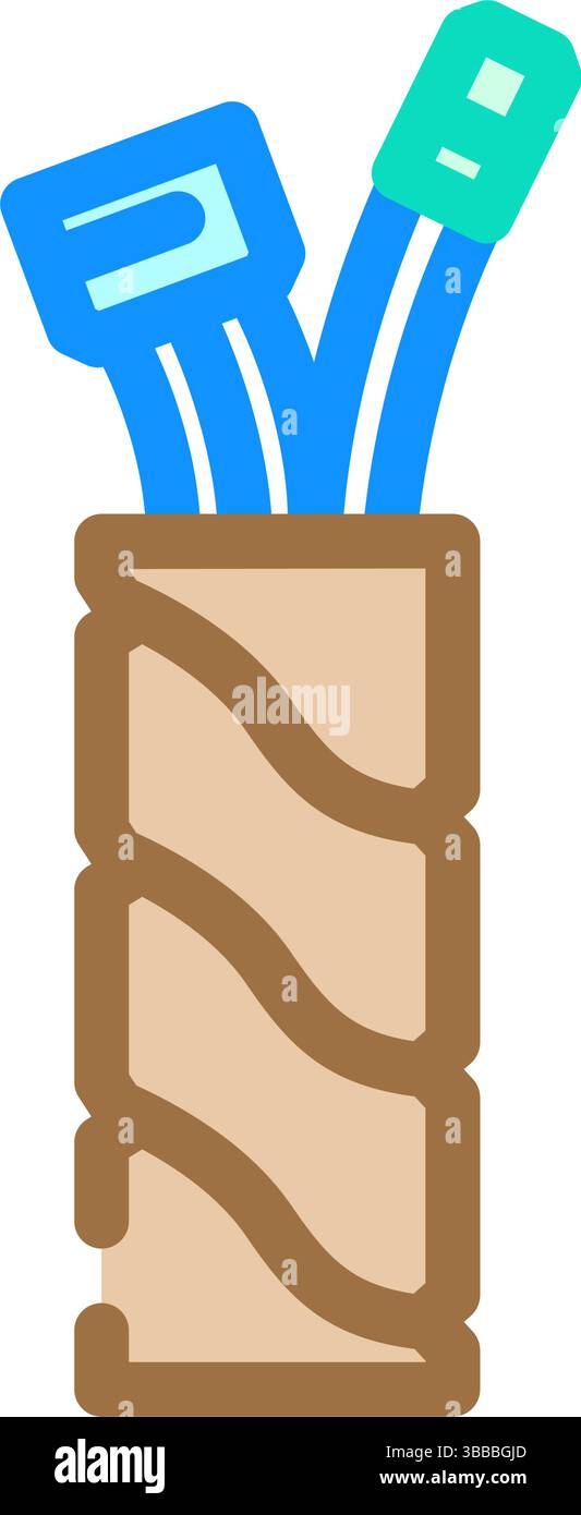 cable management system gaming rig color icon vector illustration Stock ...