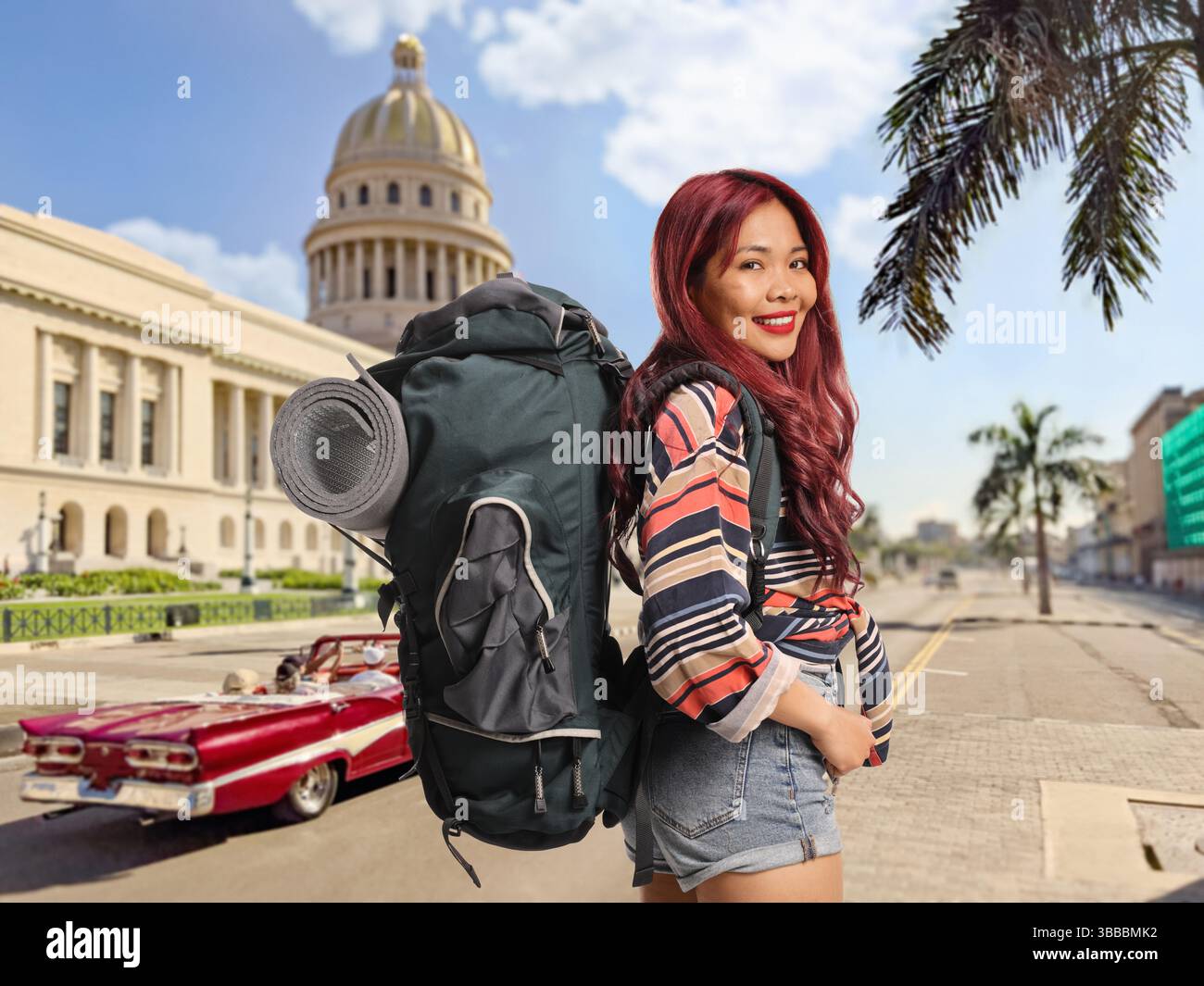Asian backpacker female tourist hi-res stock photography and images - Alamy
