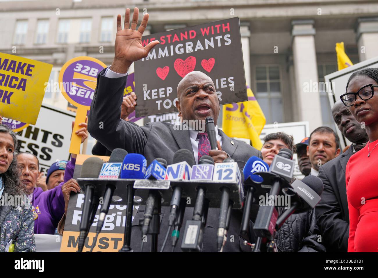 Mayor Ras Baraka speaks to supporters and media after a court ...