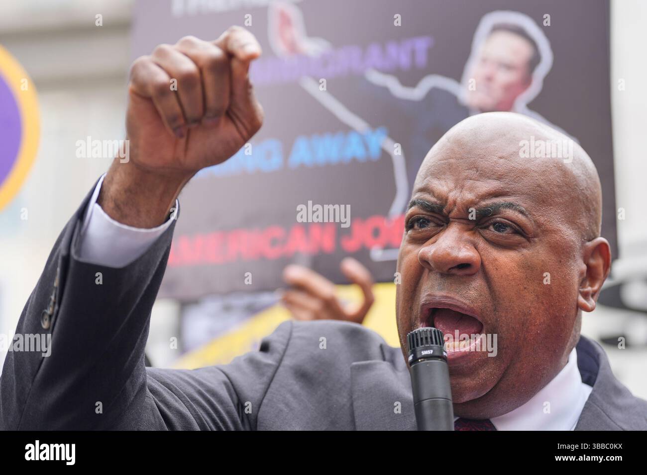 Mayor Ras Baraka speaks to supporters and media after a court ...