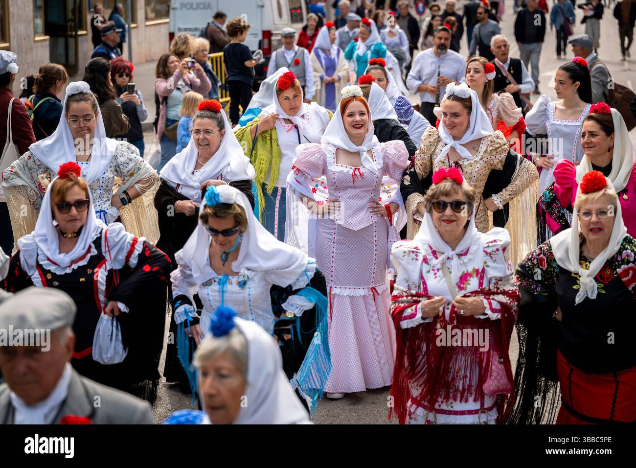 People Wearing The Traditional Madrid Costumes Known As chulapa 
