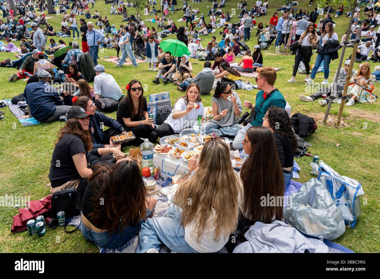 People enjoying a traditional picnic during the Saint Isidore the ...