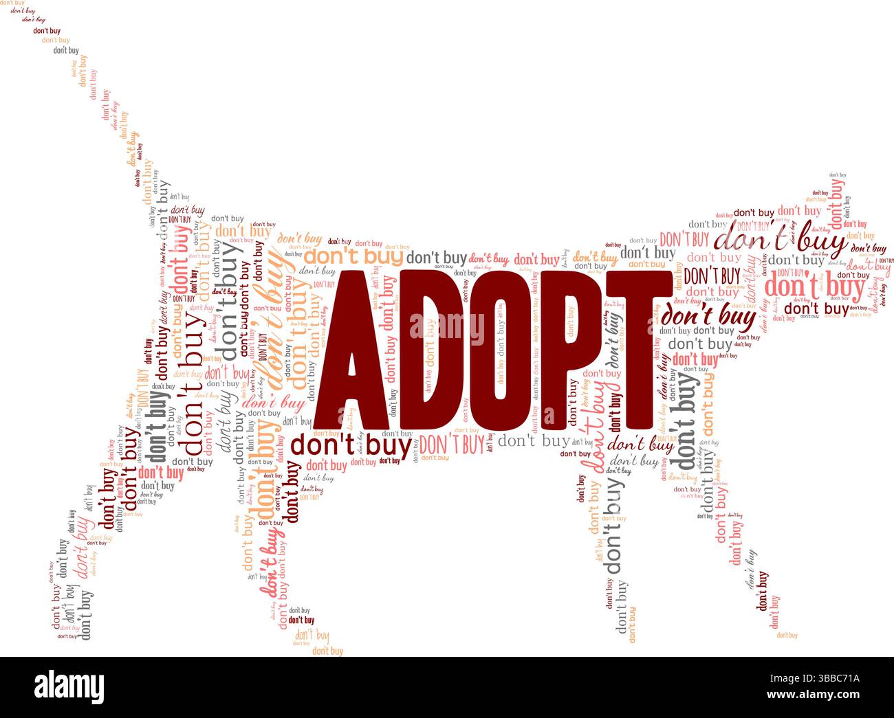 Don't Buy - Adopt word cloud conceptual design isolated on white ...