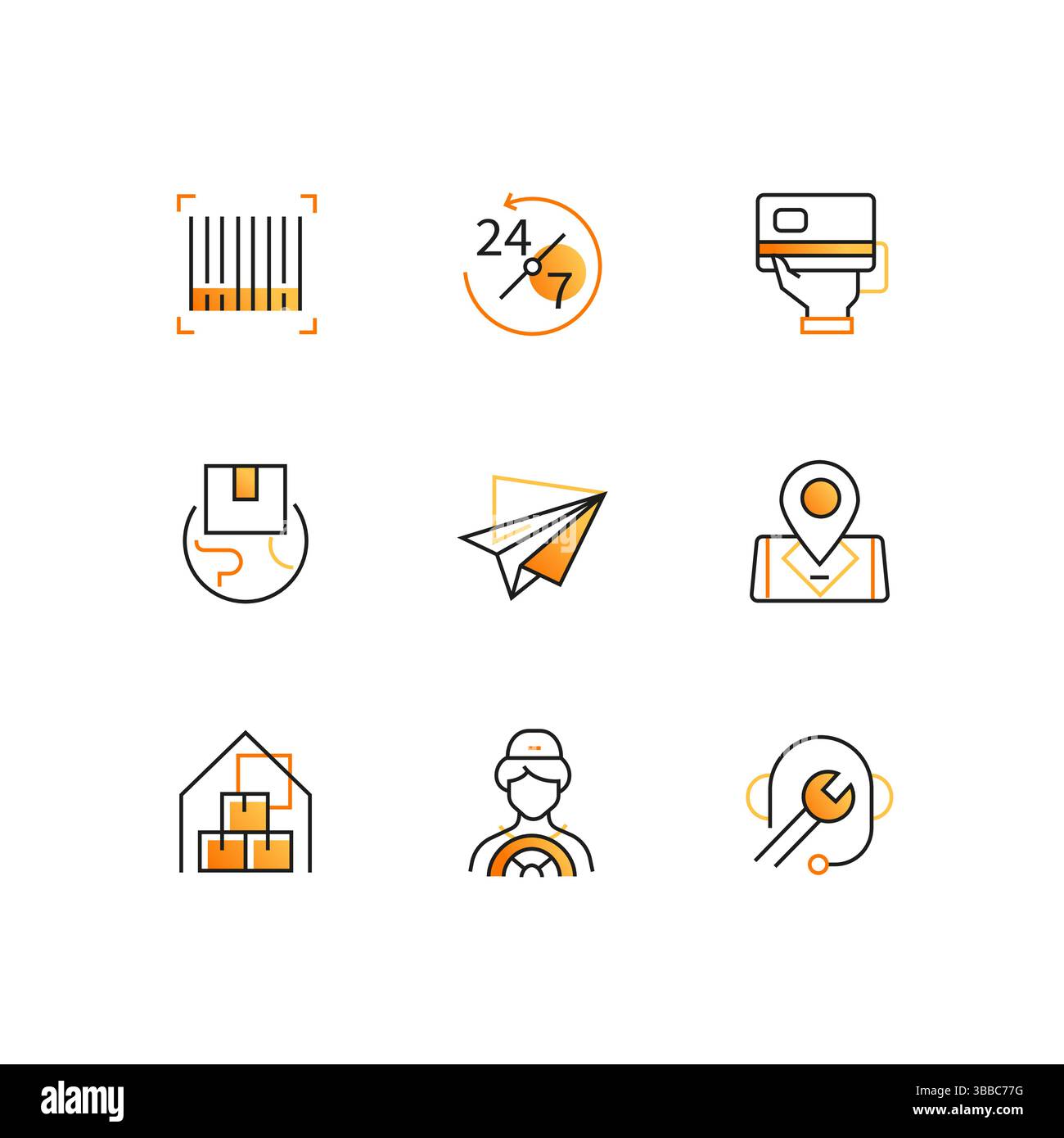 Logistics - modern line design style icons set Stock Vector