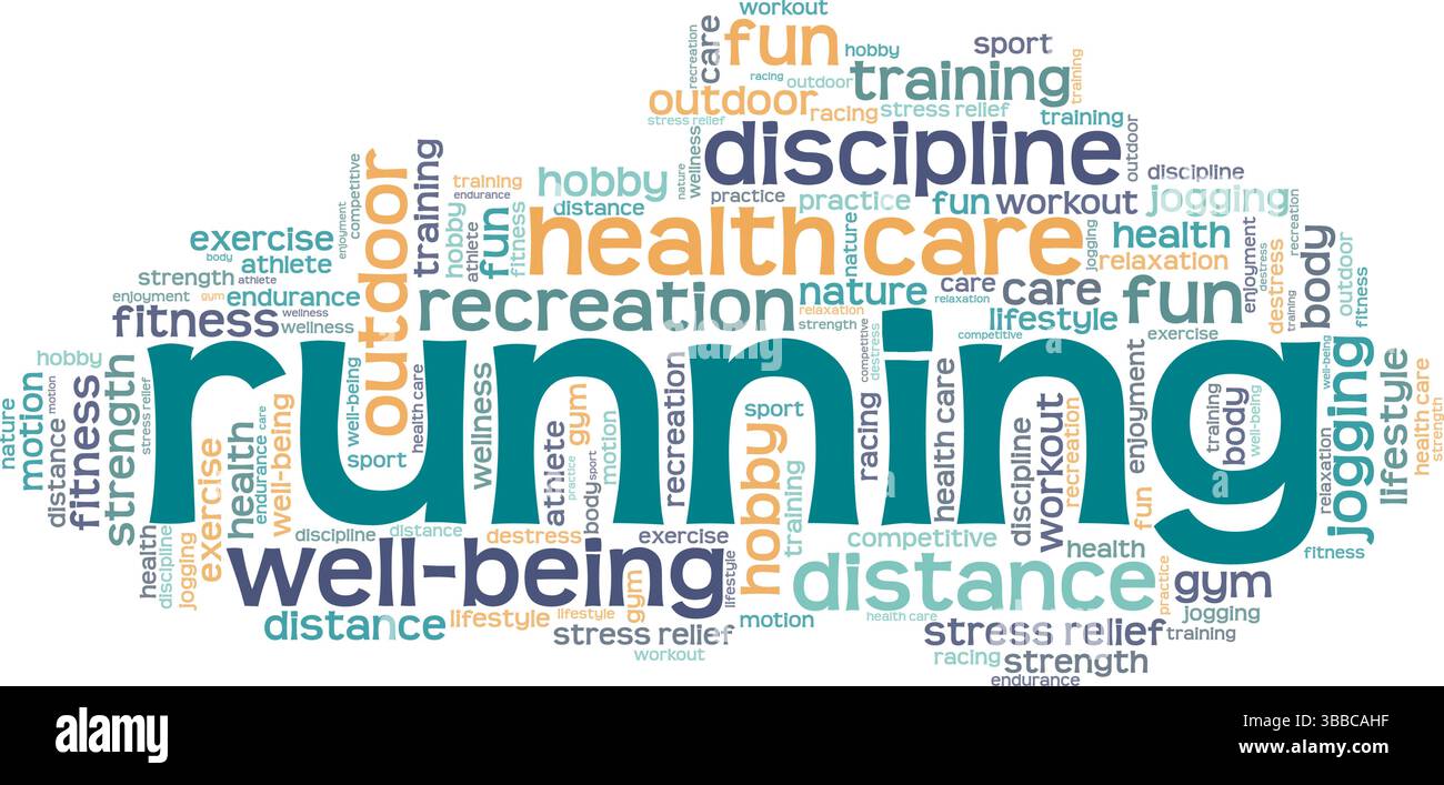Running vector illustration word cloud isolated on a white background ...