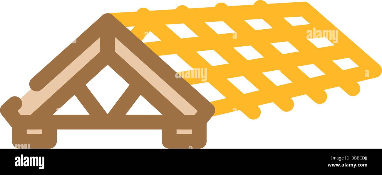 building frame walls wood frame house color icon vector illustration ...