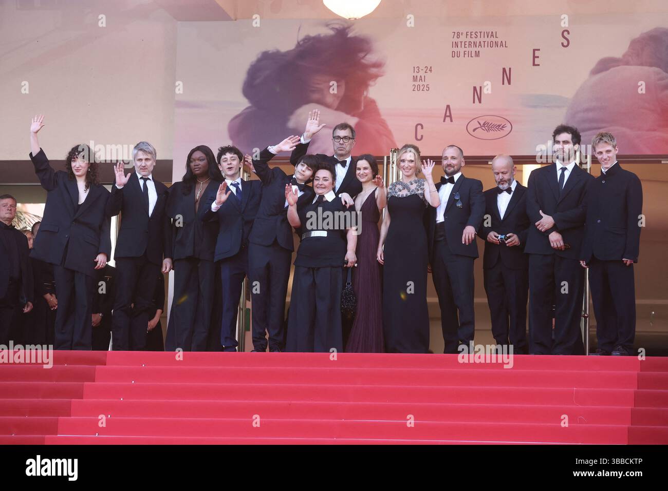 Cannes, France. 15th May, 2025. Guslagie Malanda, Mathilde Riu, Côme ...