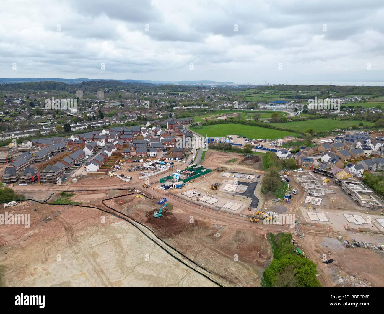 New houses being built on the edge of the former Filton airfield, Bristol, now a major redevelopment project for housing and business, April 2025 Stock Photo
