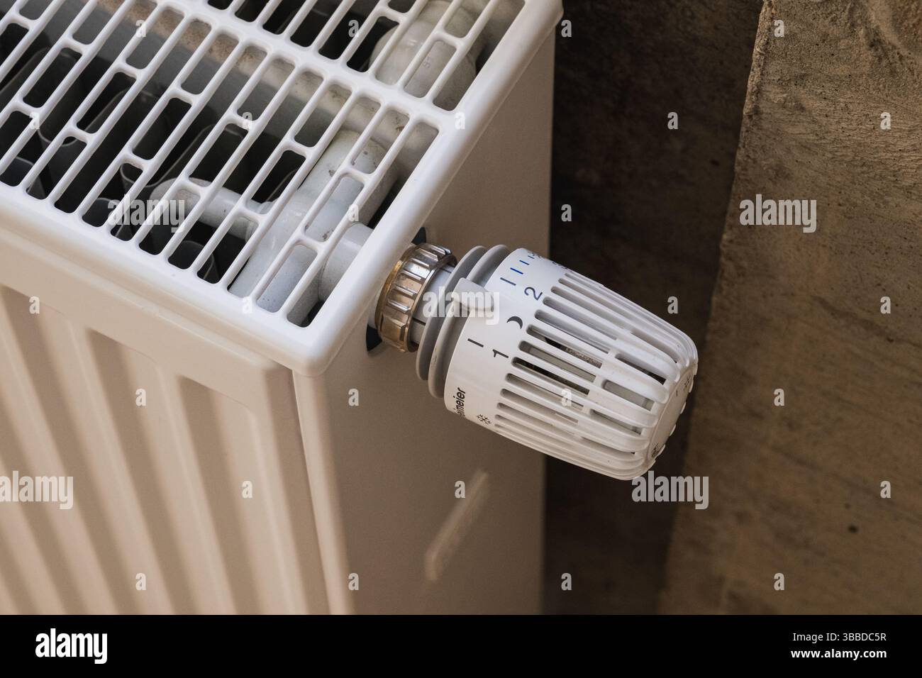 Heating radiator's temperature adjusting knob Stock Photo - Alamy