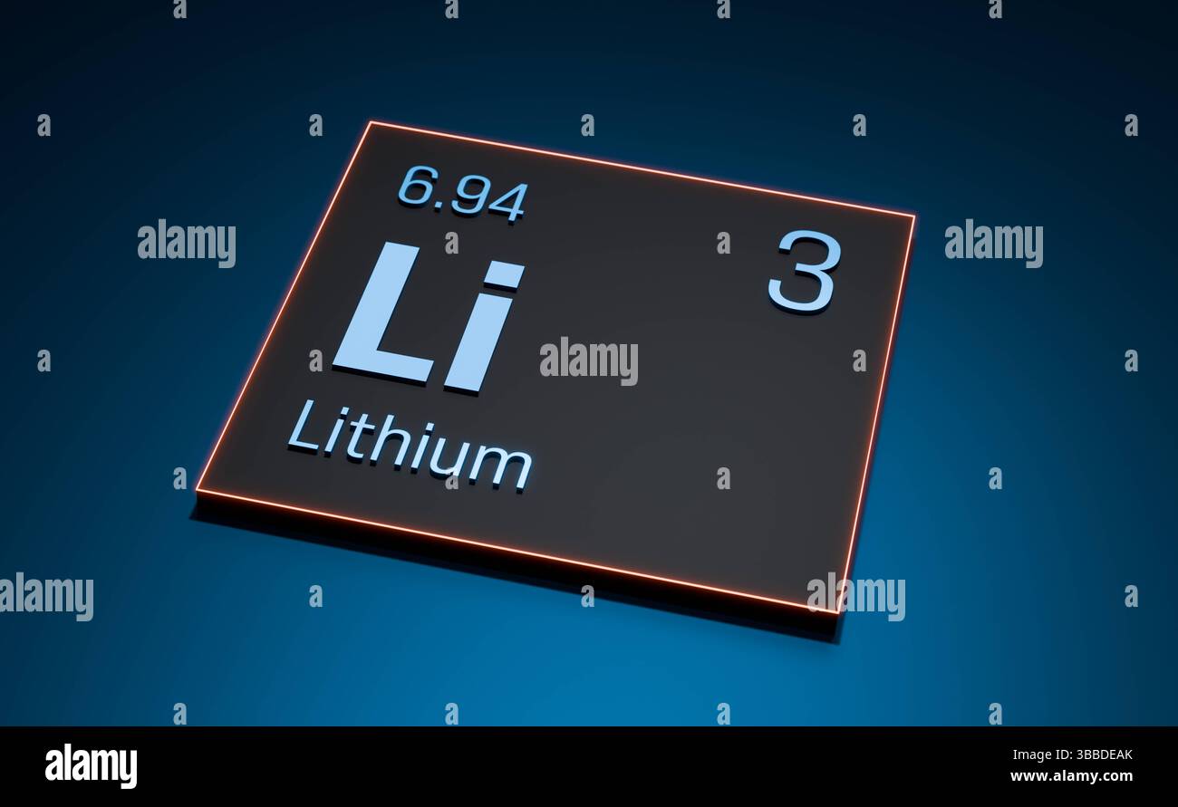 Li - lithium, metal, periodic table of the elements. Li - lithium ...