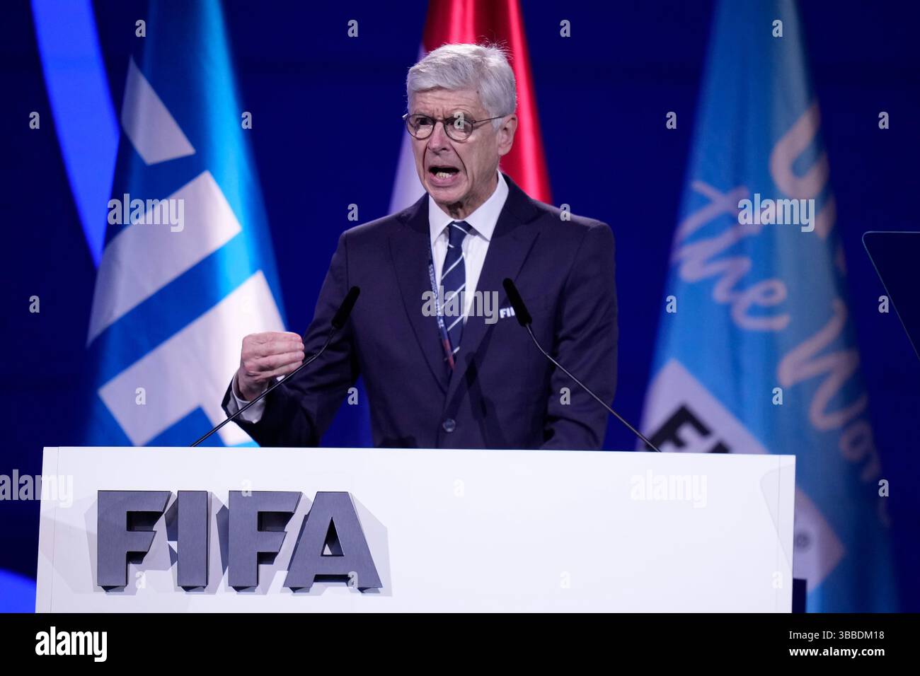FIFA Development Director Arsene Wenger, from France, addresses FIFA's ...