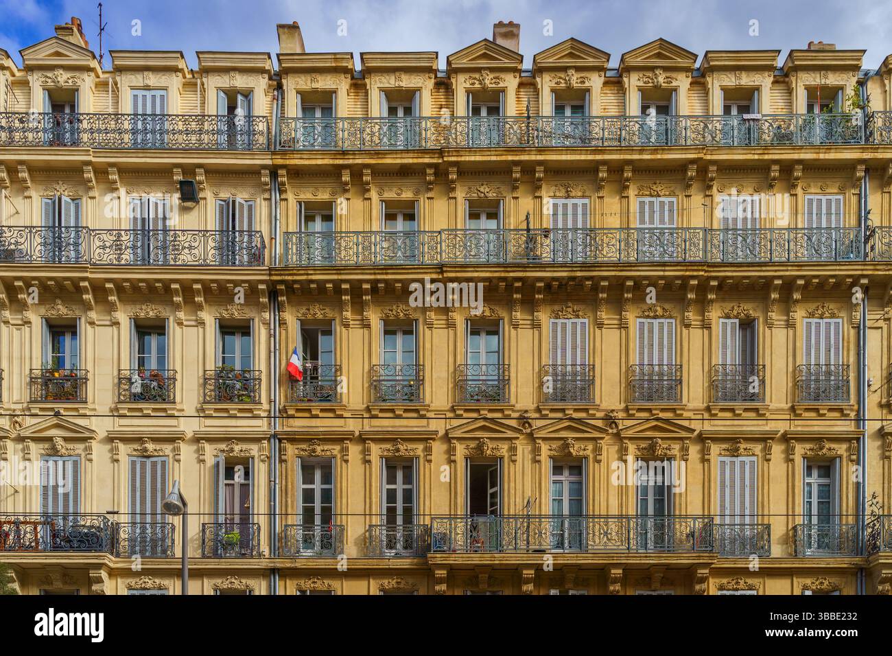 Traditional French Haussmann architecture and residential building in ...
