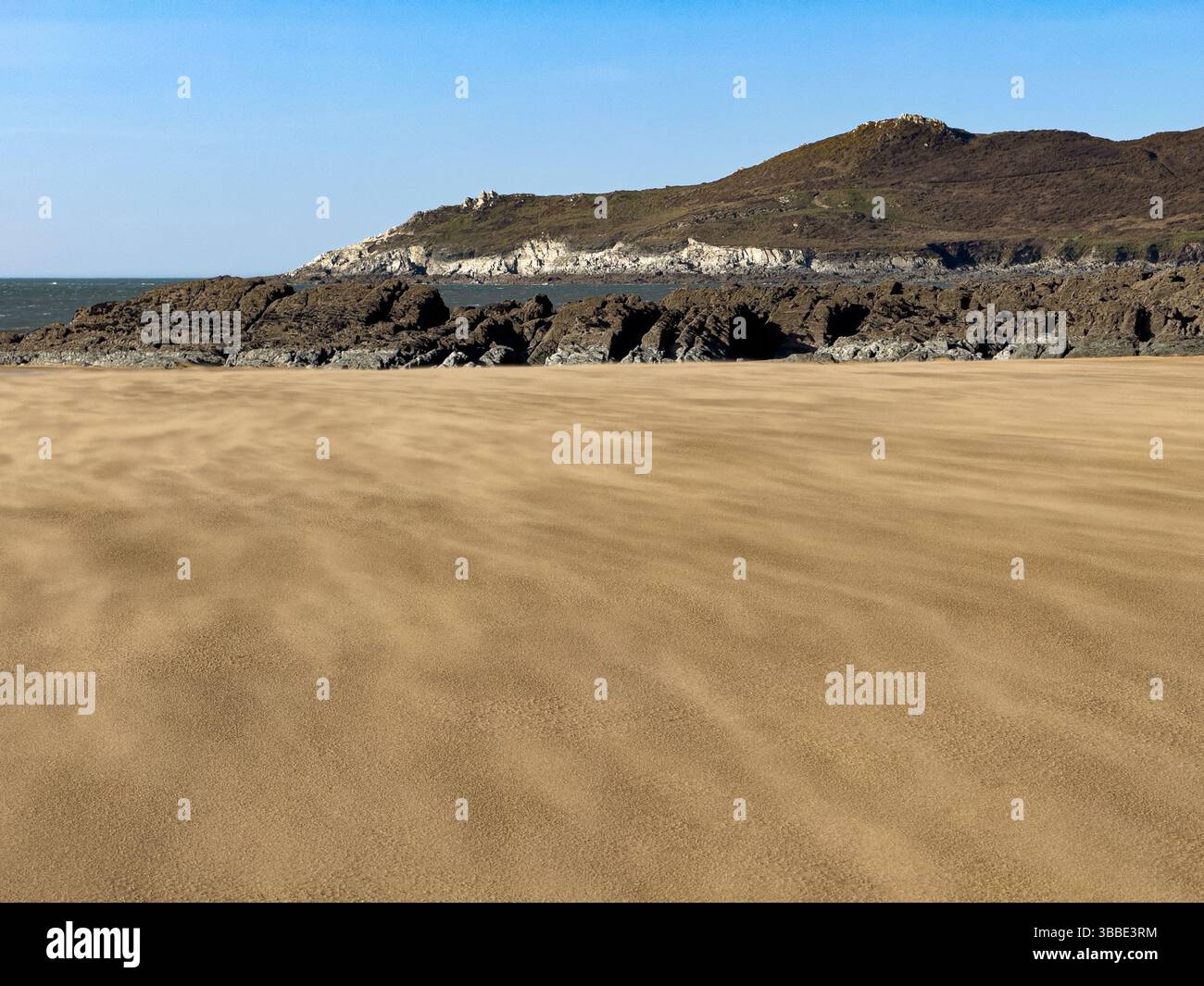Drifting sands on Woolacombe Beach, Devon - Smartphone Captured Stock Image
