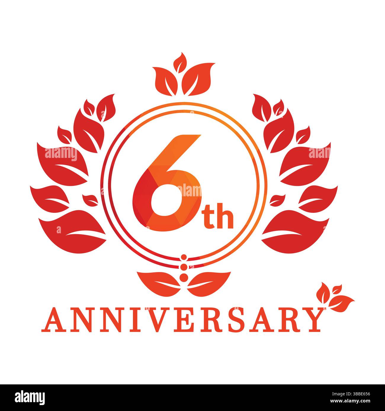 6 year anniversary vector banner template. 6 years Anniversary logo ...