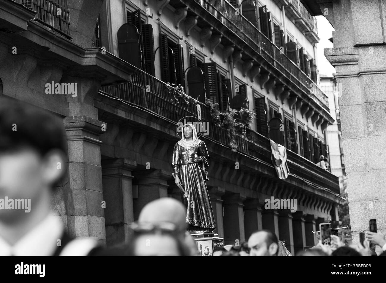 View of the procession along the streets of Madrid in San Isidro Labrador festivity, the saint of Madrid. May 15, 2025 Spain Stock Photo