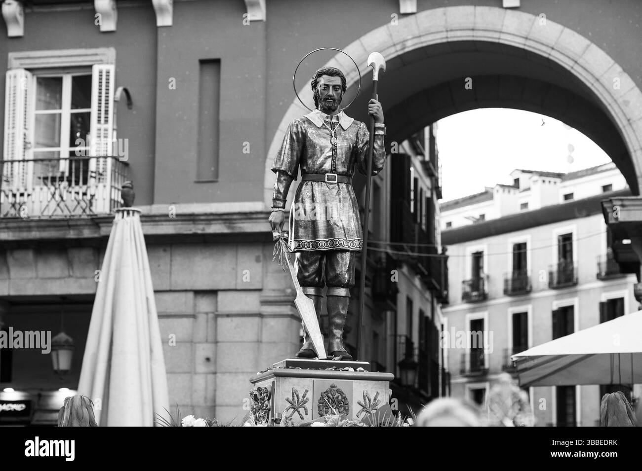 View of the procession along the streets of Madrid in San Isidro Labrador festivity, the saint of Madrid. May 15, 2025 Spain Stock Photo