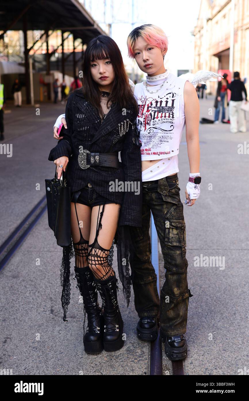 Sydney, Australia, 14 May, 2025. Models pose during the AFC Australian Fashion Week 2025 Presented by Shark Beauty at the Carriageworks on May 14, 2025 in Sydney, Australia. Credit: Pete Dovgan/Speed Media/Alamy Live News Stock Photo