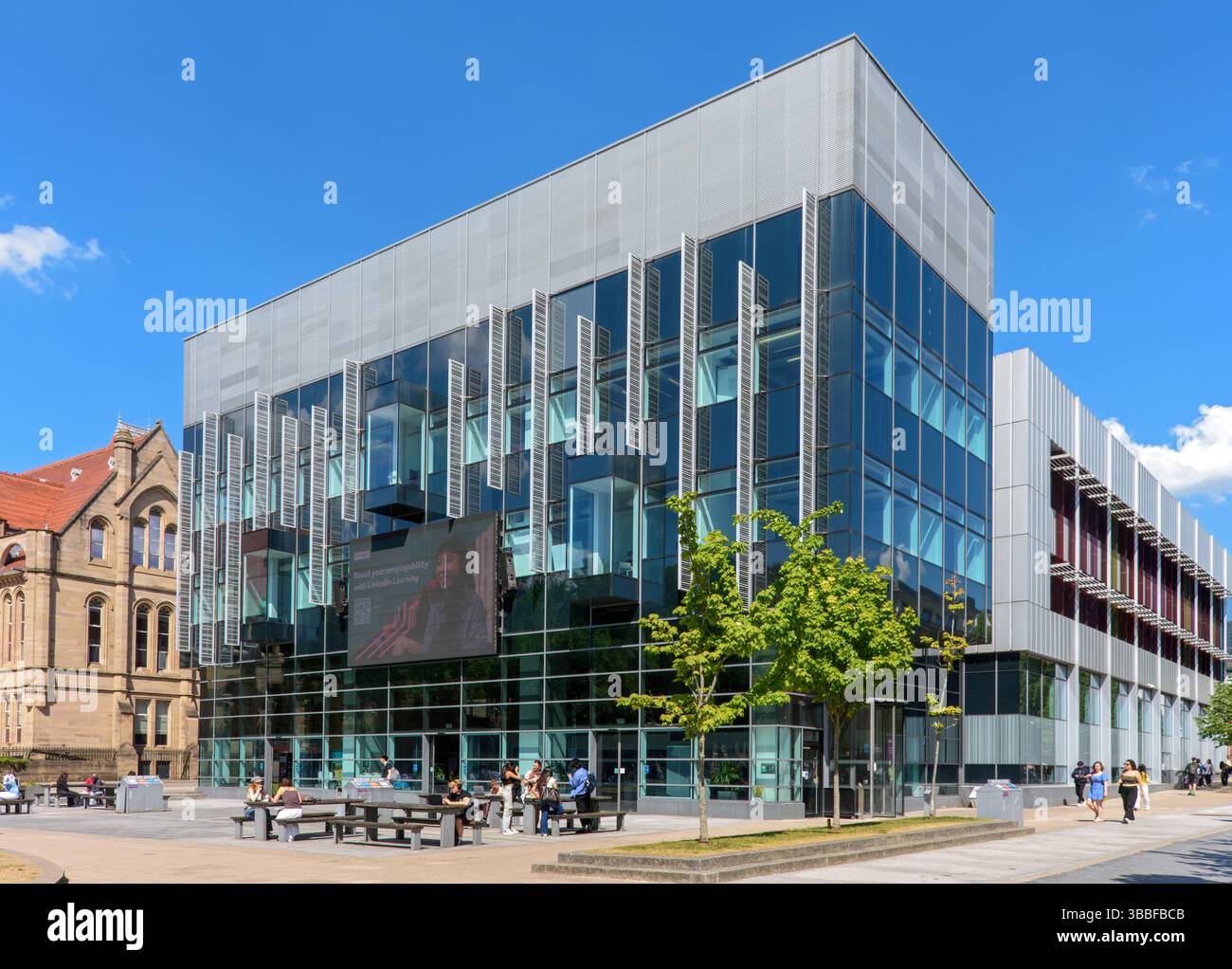 Alan Gilbert Learning Commons building, Manchester University campus, off Oxford Road, Manchester, England, UK Stock Photo