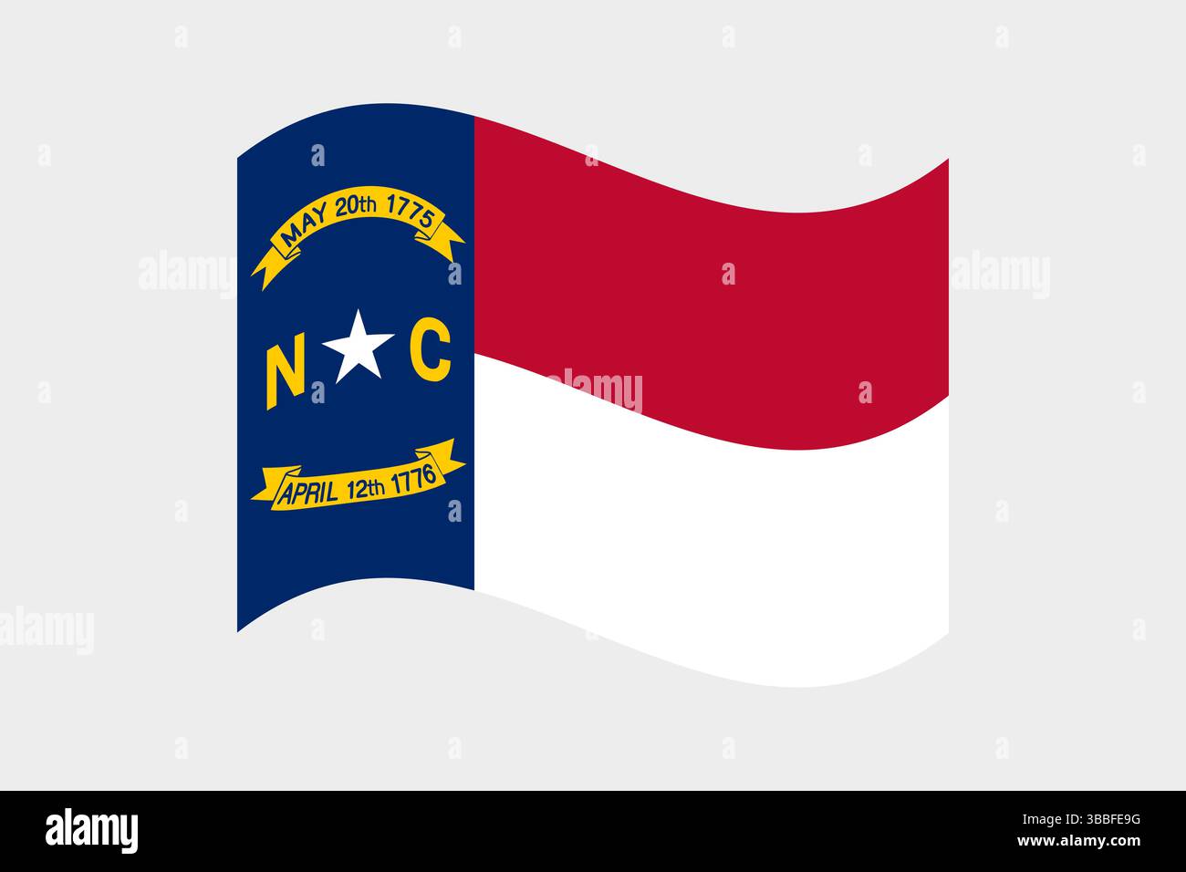 Flag of North Carolina. North Carolina wavy flag digital vector ...