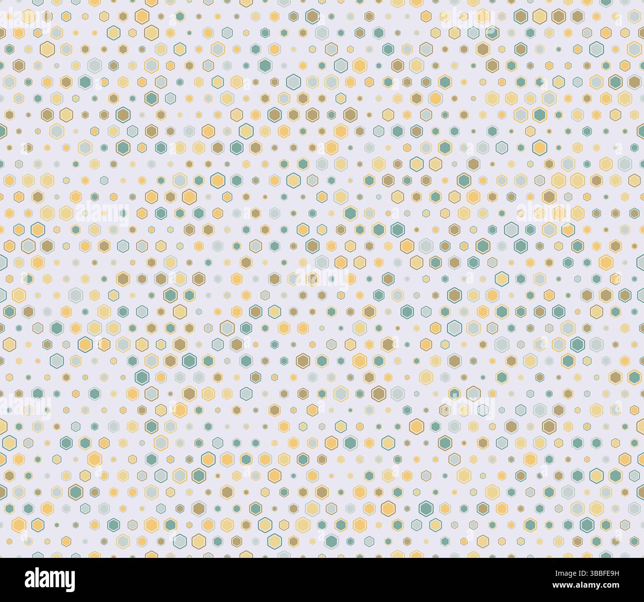 Abstract pattern of hexagon shapes. Multicolored geometric elements of varied sizes. Stock Vector