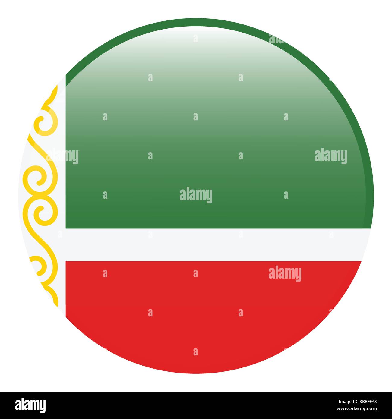 Flag of Chechnya. Chechnya circle flag 3d logo icon computer vector ...