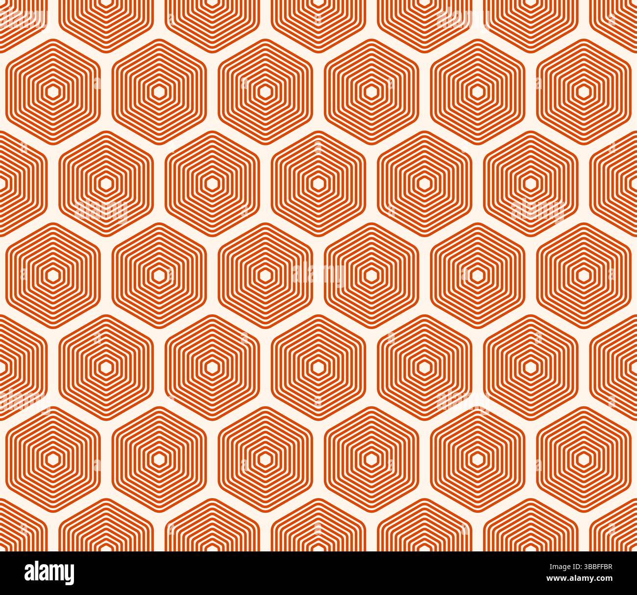 Abstract pattern of hexagon shapes. Burnt orange color on matching ...