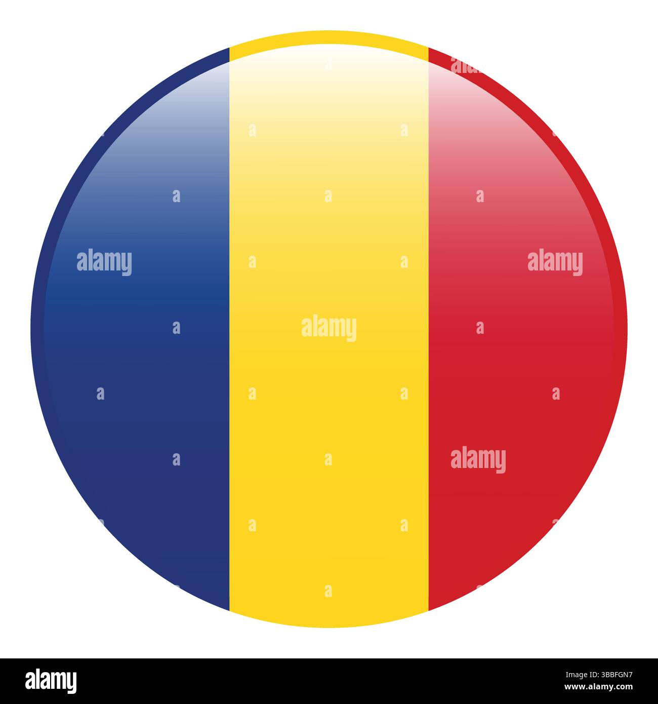 Flag of Romania. Romania circle flag 3d logo icon computer vector ...